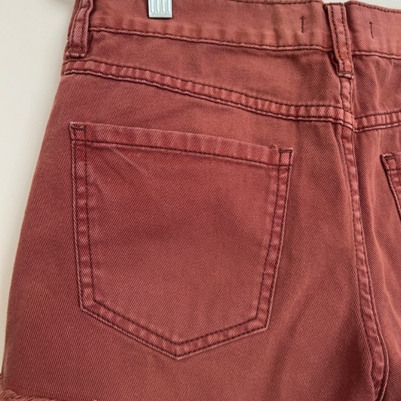 Free People Button Fly Rust Colored Shorts - Size 27 - Picture 4 of 6